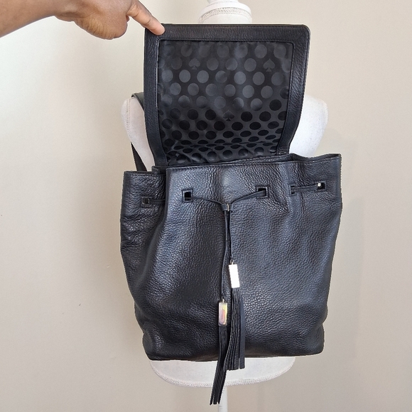 Kate Spade Grey Street Wilder Black Leather Backpack - Picture 2 of 12